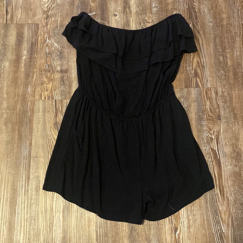 Black Strapless Romper